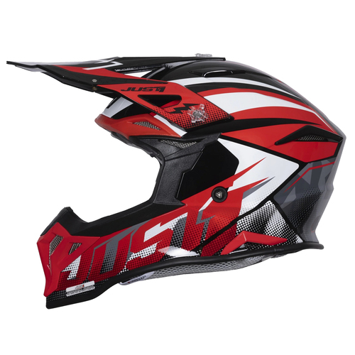 CASCO JUST1 J39 REVO RED WHITE BLACK GLOSS XXL