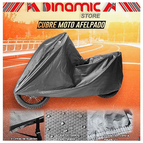 CUBRE MOTO IMPERMEABLE FILTRO UV CON BAUL TALLE XL DINAMIC