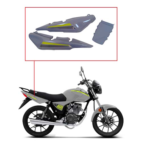 CACHA BAJO ASIENTO + UNION COLIN MOTOMEL NEW S2 150 TUBULAR GRIS (3PCS) OEM