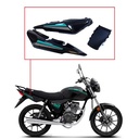 CACHA BAJO ASIENTO + UNION COLIN MOTOMEL NEW S2 150 TUBULAR NEGRO / VERDE (3PCS) OEM