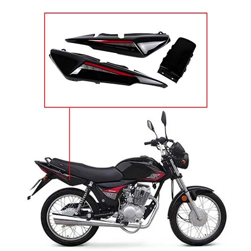 CACHA BAJO ASIENTO + UNION COLIN MOTOMEL NEW S2 150 TUBULAR ROJA (3PCS) OEM