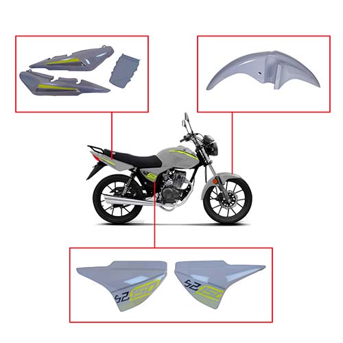 KIT PLASTICOS COMPLETOS NEW S2 150 TUBULAR GRIS (6PCS) OEM