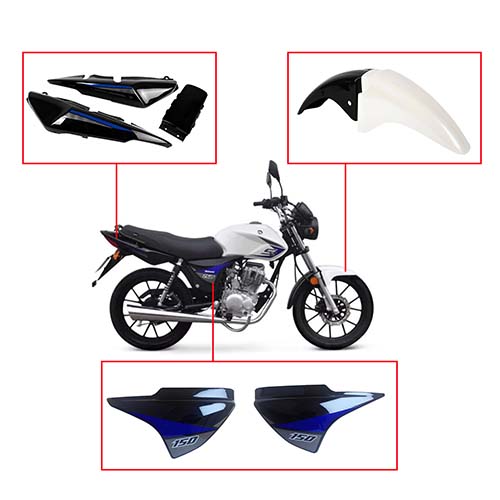 KIT PLASTICOS COMPLETOS NEW S2 150 TUBULAR BLANCO (6PCS) OEM