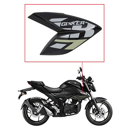 CACHA LATERAL TANQUE SUZUKI GIXXER 150 (2019-2025) NEGRO LADO DERECHO MTC