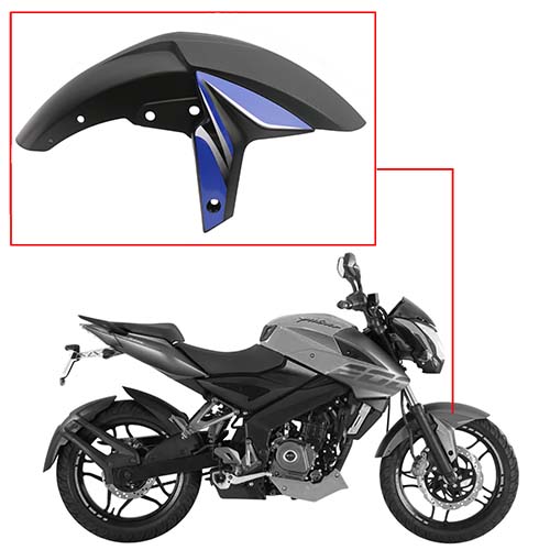 GUARDABARRO DELANTERO BAJAJ ROUSER NS200 AZUL/BLANCO MTC