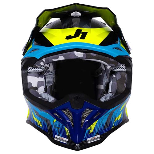 CASCO JUST1 J39 REVO BLUE FLUO YELLOW BLACK GLOSS S