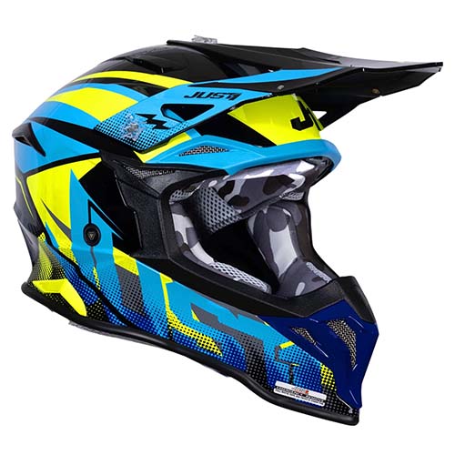 CASCO JUST1 J39 REVO BLUE FLUO YELLOW BLACK GLOSS XL