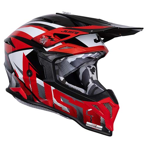 CASCO JUST1 J39 REVO RED WHITE BLACK GLOSS XXL