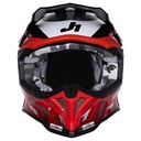 CASCO JUST1 J39 REVO RED WHITE BLACK GLOSS XXL