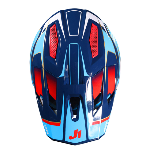 CASCO JUST1 J40 SPEED RED/WHITE/BLUE GLOSS L