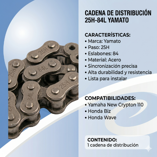 CADENA DE DISTRIBUCION 25H-84L HONDA WAVE 100 / C100 BIZ CHJC