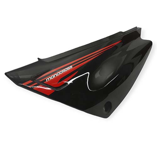 CACHA LATERAL YAMAHA XTZ 125 NEGRO LADO IZQUIERDO (CON CALCO) MTC