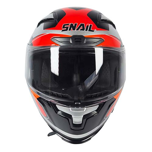 CASCO SNAIL FF871 DOBLE VISOR SILVER/ORANGE XXL