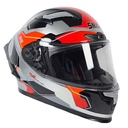 CASCO SNAIL FF871 DOBLE VISOR SILVER/ORANGE XXL