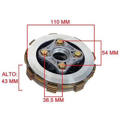 EMBRAGUE COMPLETO HONDA STORM/CG125/TITAN 72T (CANASTA + CAMP.INTERIOR) STD
