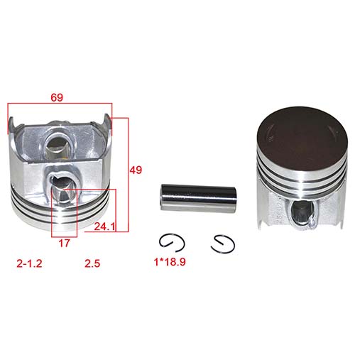 KIT CILINDRO + PISTON MOTOMEL DAKAR 200/SKUA 250 CADENERA (69mm) STD