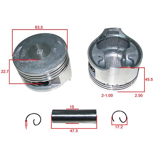 KIT CILINDRO + PISTON MOTOMEL DAKAR 200 MOTOR CHINO 200CC (63.5mm) STD