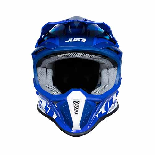 CASCO JUST1 J18 HEXA AZUL/ BLANCO GLOSS M (CAJ0003M)
