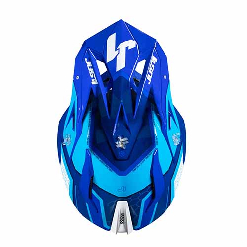 CASCO JUST1 J18 HEXA AZUL/ BLANCO GLOSS M (CAJ0003M)