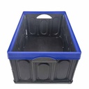 CAJON PLEGABLE MULTIUSO 380X570X280 (60 LTS) NEGRO BORDE AZUL PLASTICA VC (1082A)