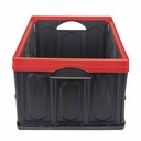 CAJON PLEGABLE MULTIUSO 380X570X280 (60 LTS) NEGRO BORDE ROJO PLASTICA VC (1082R)