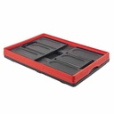 CAJON PLEGABLE MULTIUSO 380X570X280 (60 LTS) NEGRO BORDE ROJO PLASTICA VC (1082R)