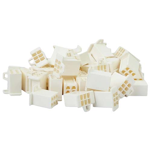 FICHA MACHO 6 TERMINALES PLASTICA VC (879)