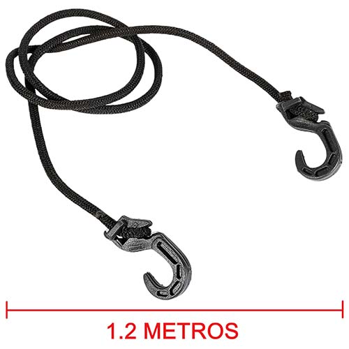 TENSOR ELASTICO /ZUNCHO /LINGA DE 1,20 MTS. C/ GANCHOS PLASTICOS REGULABLES PLASTICA VC (844)