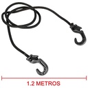 TENSOR ELASTICO /ZUNCHO /LINGA DE 1,20 MTS. C/ GANCHOS PLASTICOS REGULABLES PLASTICA VC (844)