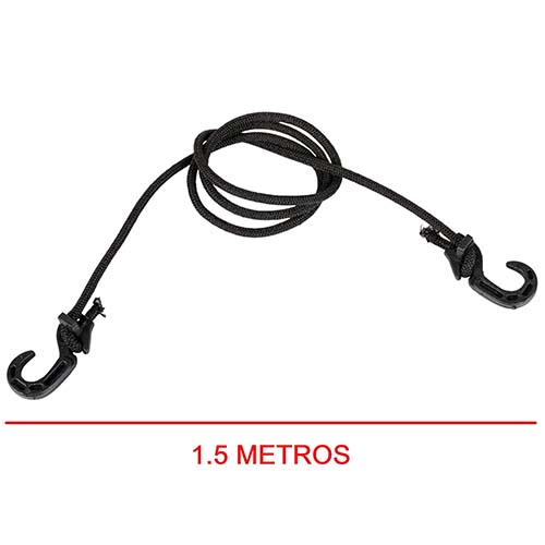 TENSOR ELASTICO /ZUNCHO /LINGA DE 1,50 MTS. C/ GANCHOS PLASTICOS REGULABLES PLASTICA VC (845)