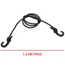 TENSOR ELASTICO /ZUNCHO /LINGA DE 1,50 MTS. C/ GANCHOS PLASTICOS REGULABLES PLASTICA VC (845)