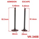 VALVULAS ZANELLA RX150/CORVEN 150/XL125/ALTINO 150R A/E (JGO) 3B (VK-3408)