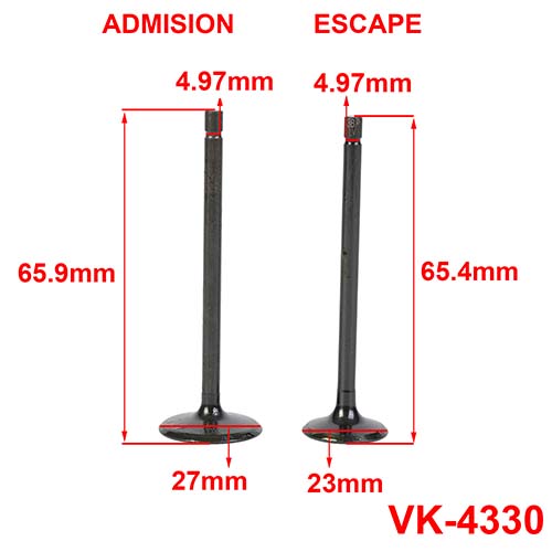 VALVULAS GUERRERO/ SMASH 125/ ZAN. ZB110/ SEXY 125/ SOL BUSINESS A/E (JGO) 3B (VK-4330)