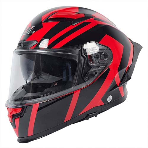CASCO SNAIL FF871 DOBLE VISOR RED/BLACK XXL
