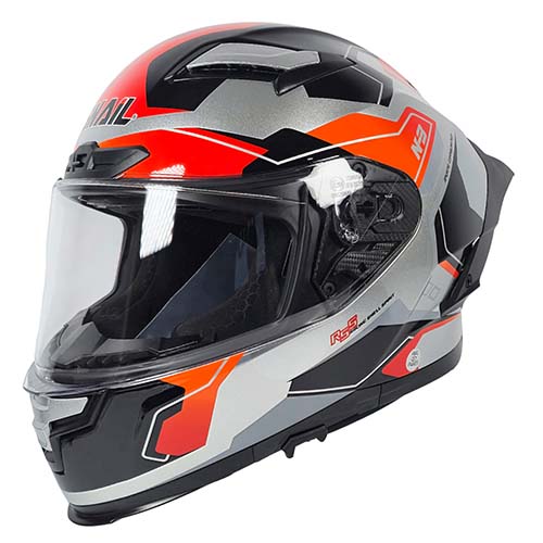 CASCO SNAIL FF871 DOBLE VISOR SILVER/ORANGE M