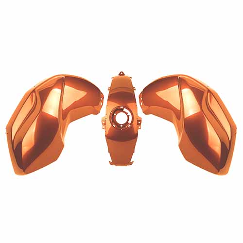 CACHA TANQUE + CACHA CENTRAL YAMAHA FZ16 NARANJA (3PCS) MTC