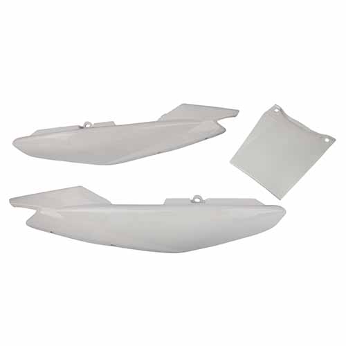 CACHA BAJO ASIENTO + UNION YAMAHA YBR125 ED FACTOR BLANCO (3PCS) MTC