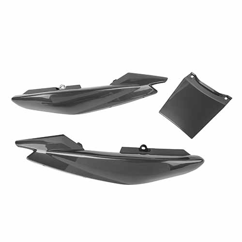 CACHA BAJO ASIENTO + UNION YAMAHA YBR125 ED FACTOR GRIS OSCURO (3PCS) MTC