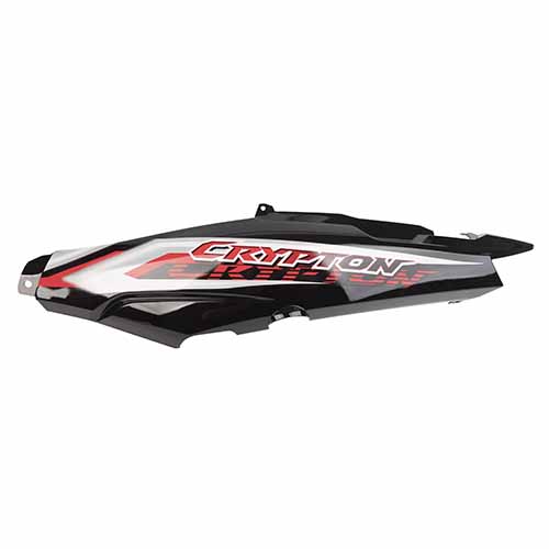 CACHA BAJO ASIENTO YAMAHA NEW CRYPTON 110 NEGRO CALCO ROJO LADO IZQUIERDO MTC