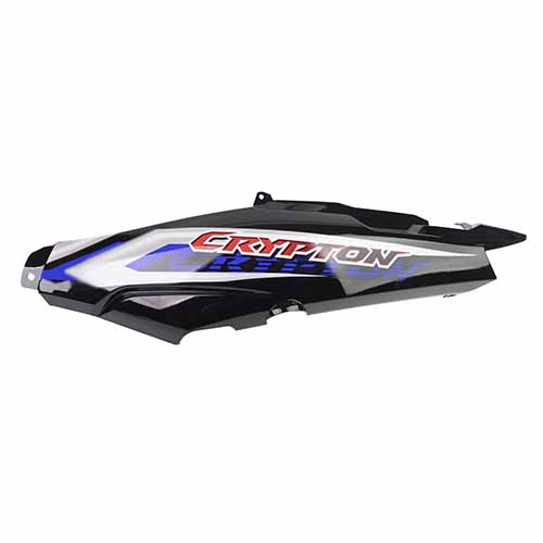 CACHA BAJO ASIENTO YAMAHA NEW CRYPTON 110 NEGRO CALCO AZUL LADO IZQUIERDO MTC