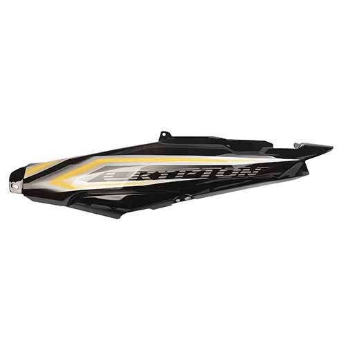 CACHA BAJO ASIENTO YAMAHA NEW CRYPTON 110 NEGRO CALCO BLANCO LADO IZQUIERDO MTC