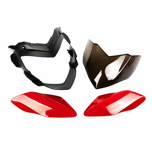 MASCARA CUBRE OPTICA BAJAJ ROUSER 135 ROJO (4pcs) MTC