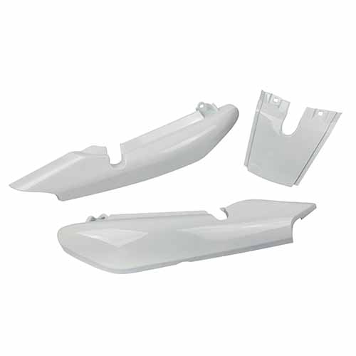 CACHA BAJO ASIENTO + UNION COLIN YAMAHA YBR 125 BLANCO (3PCS) MTC