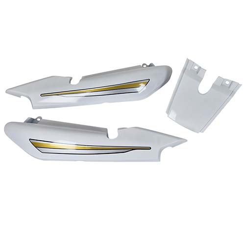 CACHA BAJO ASIENTO + UNION COLIN YAMAHA YBR 125 BLANCO (3PCS) MTC
