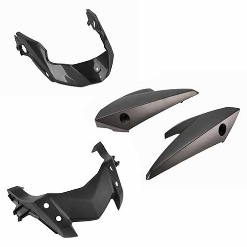 SET CACHAS DE OPTICA DELANTERA FZ FI/S 4 PCS NEGRO MTC 