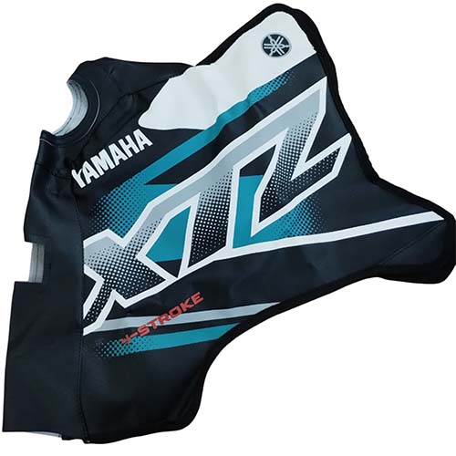 FUNDA TANQUE YAMAHA XTZ125 PLASTICO NEGRO/BLANCO/VERDE FMX (TYG 51 P-NBV)