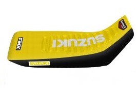 FUNDA ASIENTO SUZUKI DR 250/350 AMARILLO/NEGRO/BLANCO FMX (MXS HFS 103YNB)