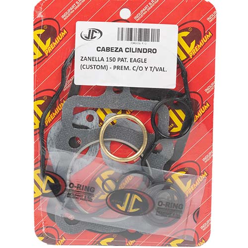 JUNTA TAPA DE CILINDRO ZANELLA 150 PAT. EAGLE (CUSTOM) PREM. C/ORING JC (06436P/O)