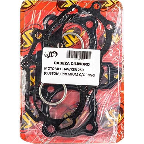 JUNTA TAPA DE CILINDRO MOTOMEL HAWKER 250 (CUSTOM) PREMIUM C/ORING JC (21209P/O)