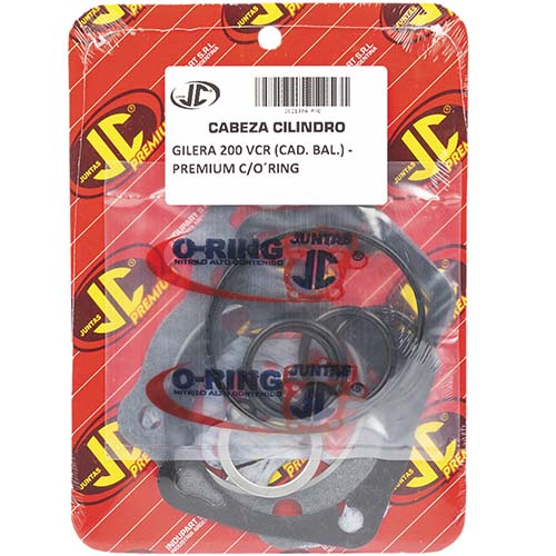 JUNTA TAPA DE CILINDRO GILERA 200 VCR (CAD. BAL.) PREMIUM C/O`RING JC (21336P/O)